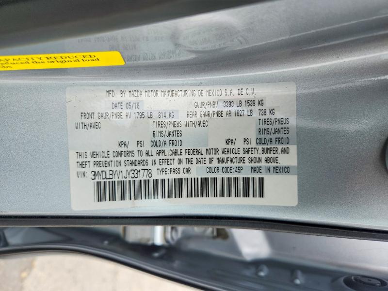 Aukcja sprzedaży 2018 Toyota Yaris Ia, vin: 3MYDLBYV1JY331778, numer aukcji: 52777136