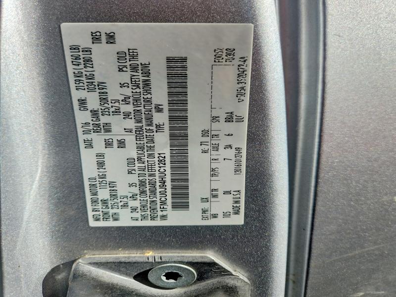 Продаж на аукціоні авто 2017 Ford Escape, vin: 1FMCU0J94HUC12821, номер лоту: 52169816