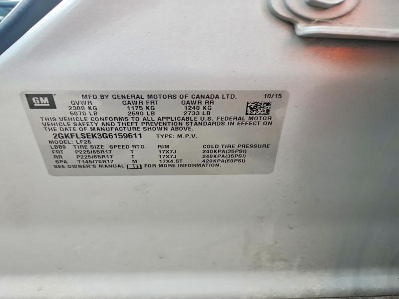 Продаж на аукціоні авто 2016 Gmc Terrain, vin: 2GKFLSEK3G6159611, номер лоту: 55123896