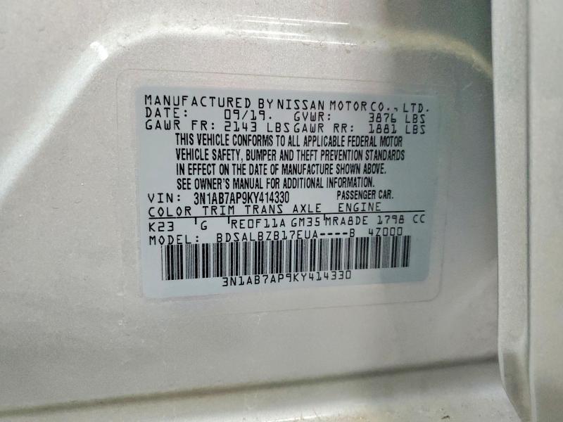 Aukcja sprzedaży 2019 Nissan Sentra, vin: 3N1AB7AP9KY414330, numer aukcji: 54074916