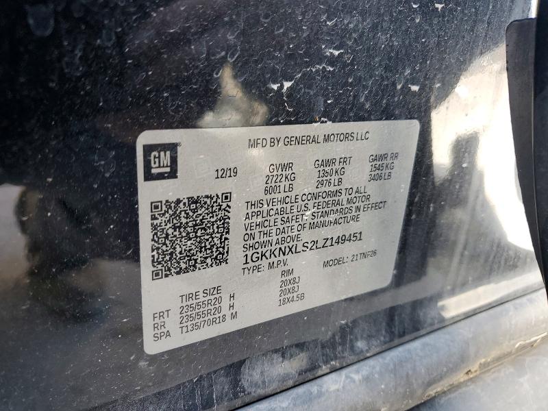 Aukcja sprzedaży 2020 Gmc Acadia, vin: 1GKKNXLS2LZ149451, numer aukcji: 52567406