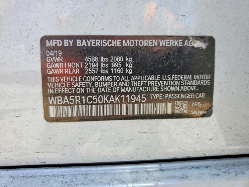 Aukcja sprzedaży 2019 Bmw 330i, vin: WBA5R1C50KAK11945, numer aukcji: 52493576