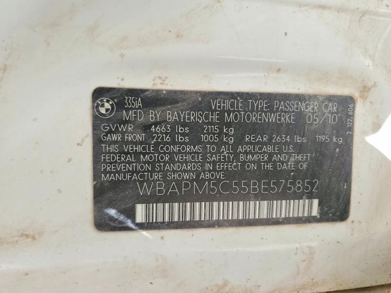 Продаж на аукціоні авто 2011 Bmw 335, vin: WBAPM5C55BE575852, номер лоту: 54829966