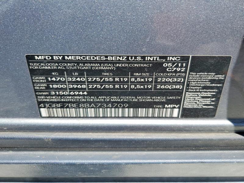 Продаж на аукціоні авто 2011 Mercedes-benz Gl, vin: 4JGBF7BE8BA734709, номер лоту: 54500116