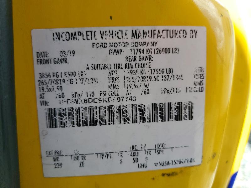 Продажа на аукционе авто 2019 Ford F650, vin: 1FDWX6DC9KDF07743, номер лота: 54381206