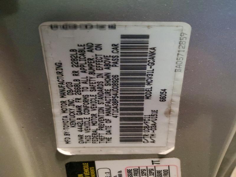 52647586 :رقم المزاد ، 4T1CA38P54U008926 vin ، 2004 Toyota Camry Solara مزاد بيع