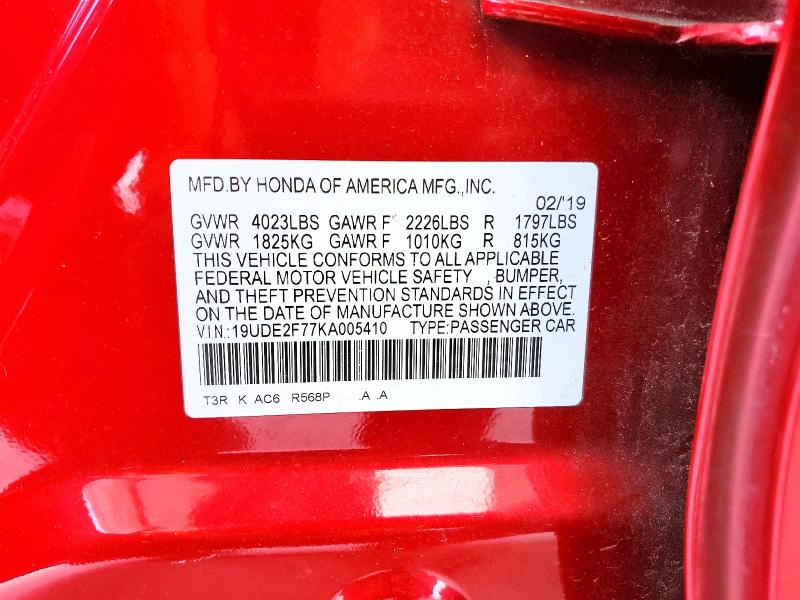 Aukcja sprzedaży 2019 Acura Ilx, vin: 19UDE2F77KA005410, numer aukcji: 51607356