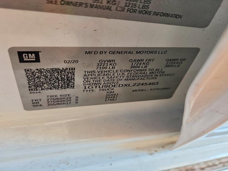 2020 Gmc Sierra მანქანა იყიდება აუქციონზე, vin: 1GTU9DEDXLZ245463, აუქციონის ნომერი: 52744736