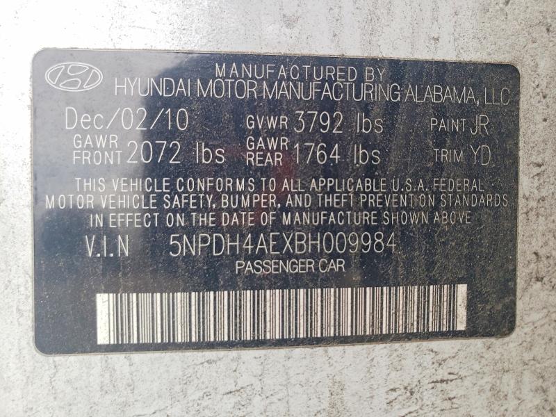 Aukcja sprzedaży 2011 Hyundai Elantra, vin: 5NPDH4AEXBH009984, numer aukcji: 53949426