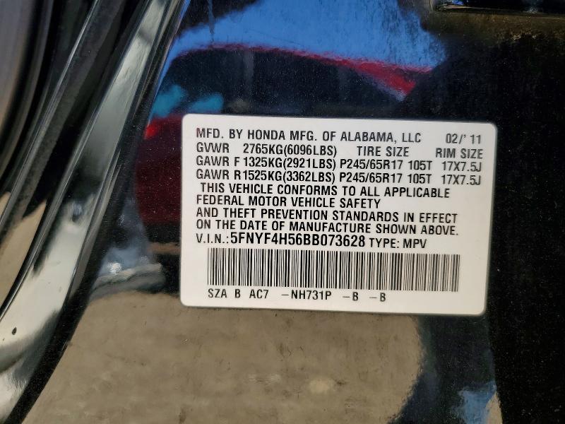 Aukcja sprzedaży 2011 Honda Pilot, vin: 5FNYF4H56BB073628, numer aukcji: 53054776