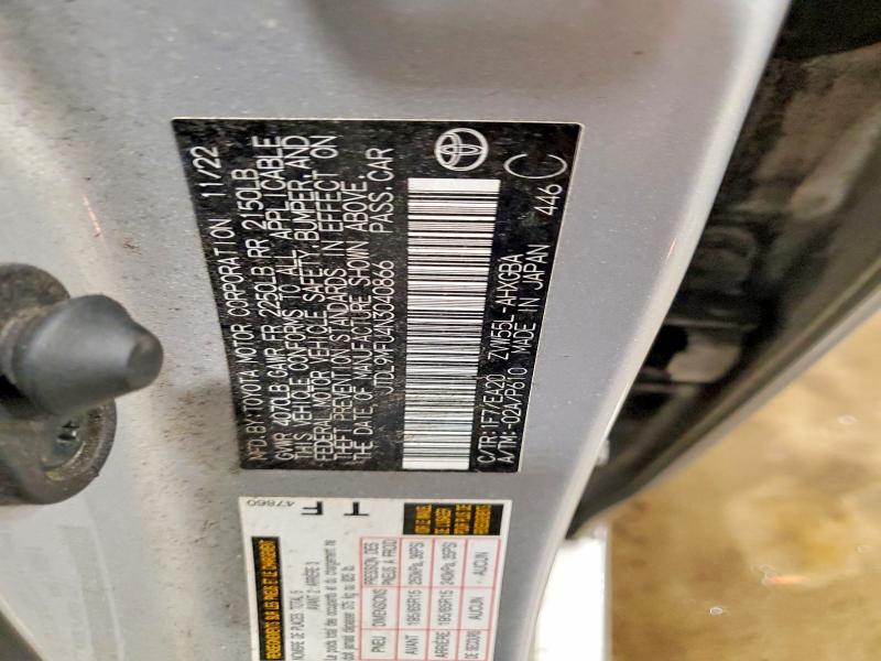 2022 Toyota Prius მანქანა იყიდება აუქციონზე, vin: JTDL9MFU4N3040866, აუქციონის ნომერი: 52189246