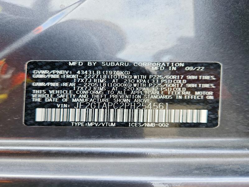 Продажа на аукционе авто 2023 Subaru Crosstrek, vin: JF2GTAPC2PH254561, номер лота: 53427216