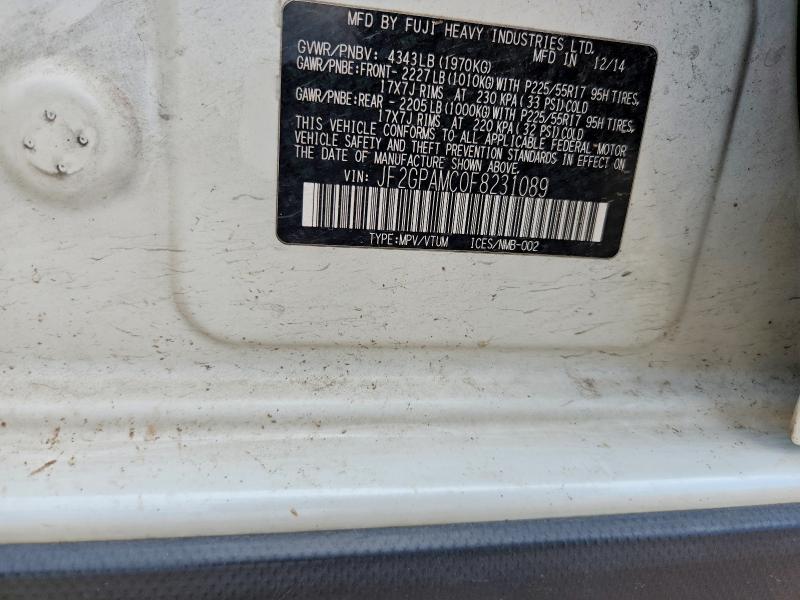 2015 Subaru Xv Crosstrek მანქანა იყიდება აუქციონზე, vin: JF2GPAMC0F8231089, აუქციონის ნომერი: 55613606