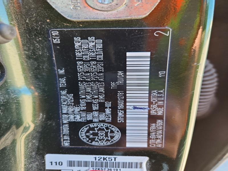 Aukcja sprzedaży 2010 Toyota Tundra, vin: 5TFUM5F18AX012781, numer aukcji: 55000606