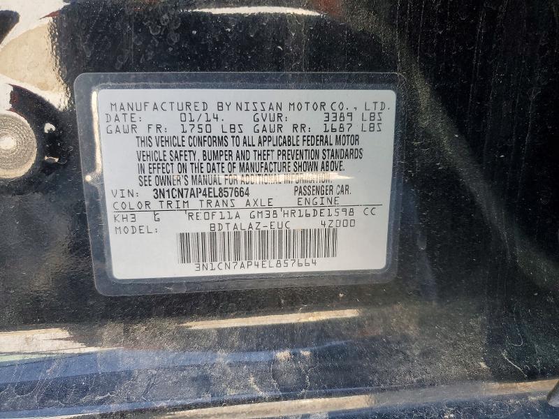 Продаж на аукціоні авто 2014 Nissan Versa, vin: 3N1CN7AP4EL857664, номер лоту: 53225606