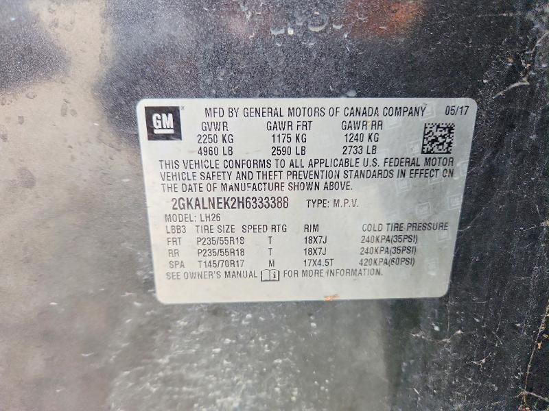 53851066 :رقم المزاد ، 2GKALNEK2H6333388 vin ، 2017 Gmc Terrain مزاد بيع