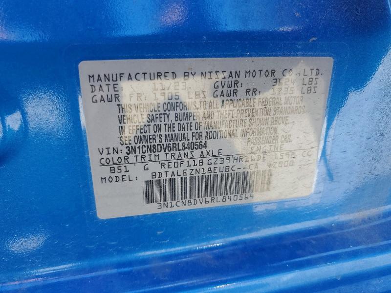 Aukcja sprzedaży 2024 Nissan Versa, vin: 3N1CN8DV6RL840564, numer aukcji: 53468256