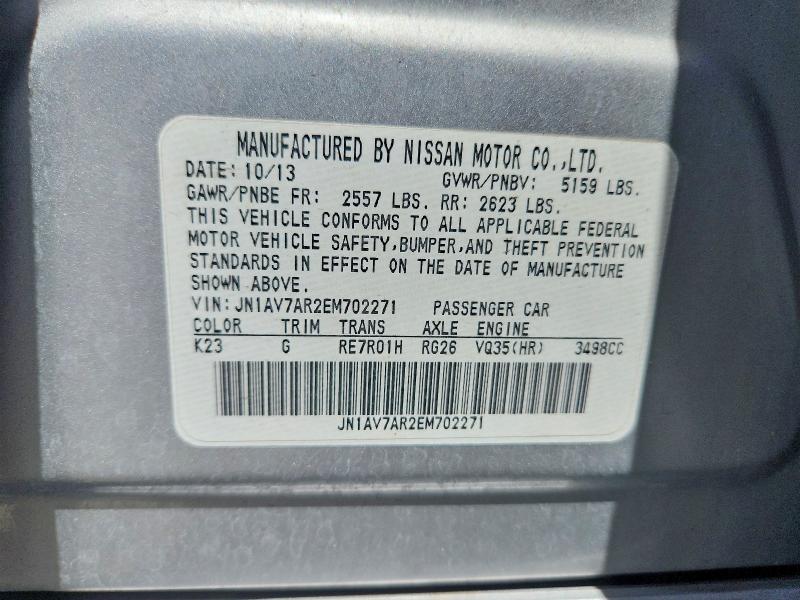 Aukcja sprzedaży 2014 Infiniti Q50 Hybrid, vin: JN1AV7AR2EM702271, numer aukcji: 54981416