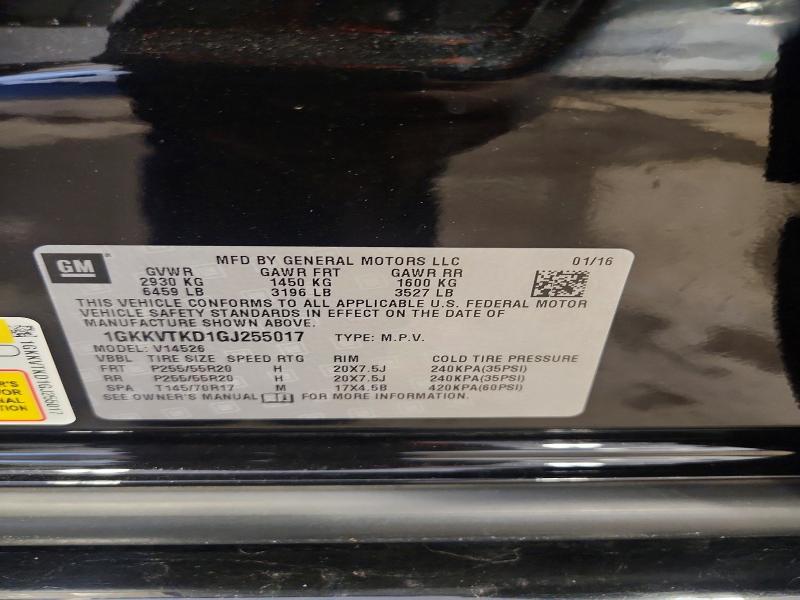 Продаж на аукціоні авто 2016 Gmc Acadia, vin: 1GKKVTKD1GJ255017, номер лоту: 52944166
