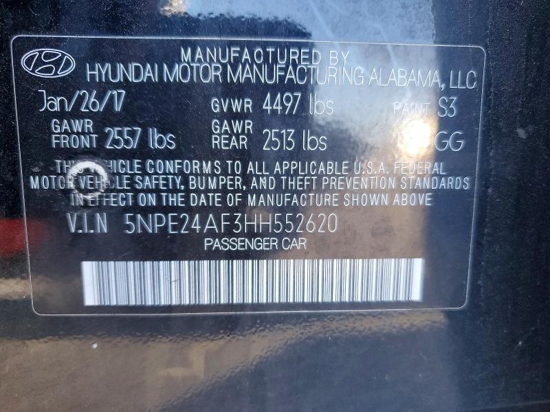 Продаж на аукціоні авто 2017 Hyundai Sonata, vin: 5NPE24AF3HH552620, номер лоту: 53948166