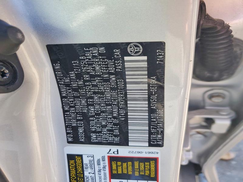 2014 Toyota Camry მანქანა იყიდება აუქციონზე, vin: 4T4BF1FK7ER371003, აუქციონის ნომერი: 55206836