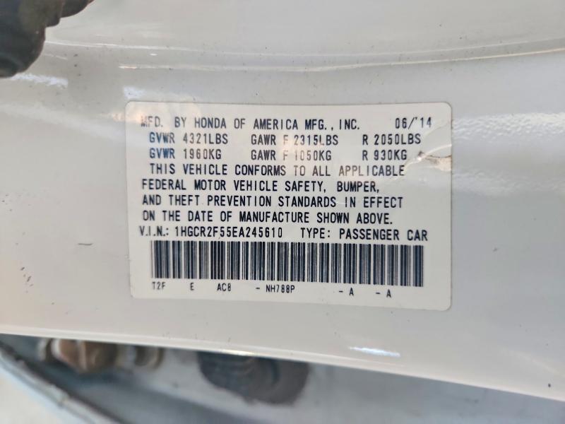 55024916 :رقم المزاد ، 1HGCR2F55EA245610 vin ، 2014 Honda Accord مزاد بيع
