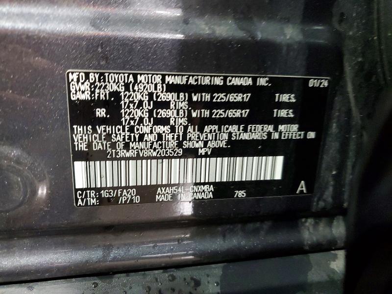 Aukcja sprzedaży 2024 Toyota Rav4 Hybrid, vin: 2T3RWRFV8RW203529, numer aukcji: 53604296