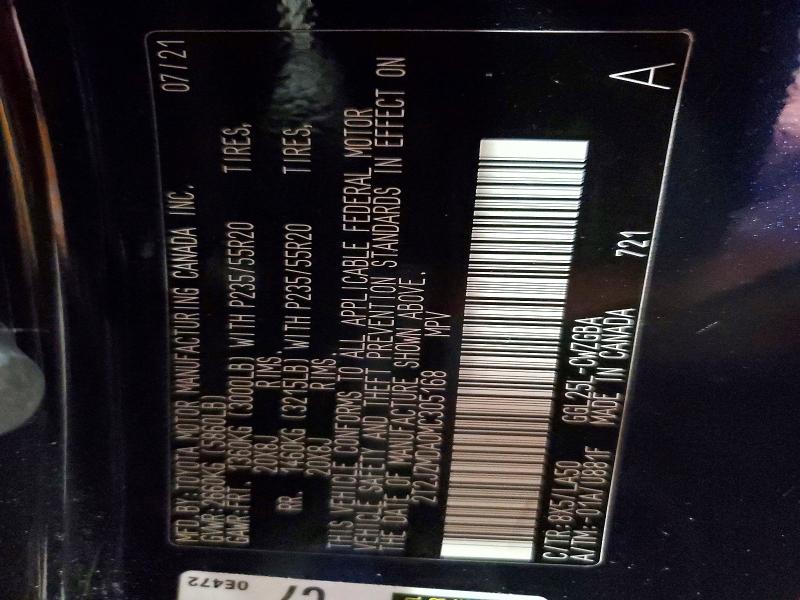 2021 Lexus Rx მანქანა იყიდება აუქციონზე, vin: 2T2JZMDA0MC305168, აუქციონის ნომერი: 52300066