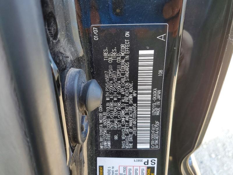 Продаж на аукціоні авто 2007 Toyota 4runner, vin: JTEBT14R370066904, номер лоту: 54670056