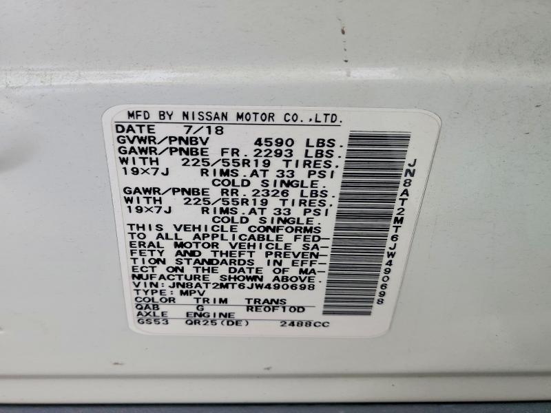 Продаж на аукціоні авто 2018 Nissan Rogue, vin: JN8AT2MT6JW490698, номер лоту: 55030956