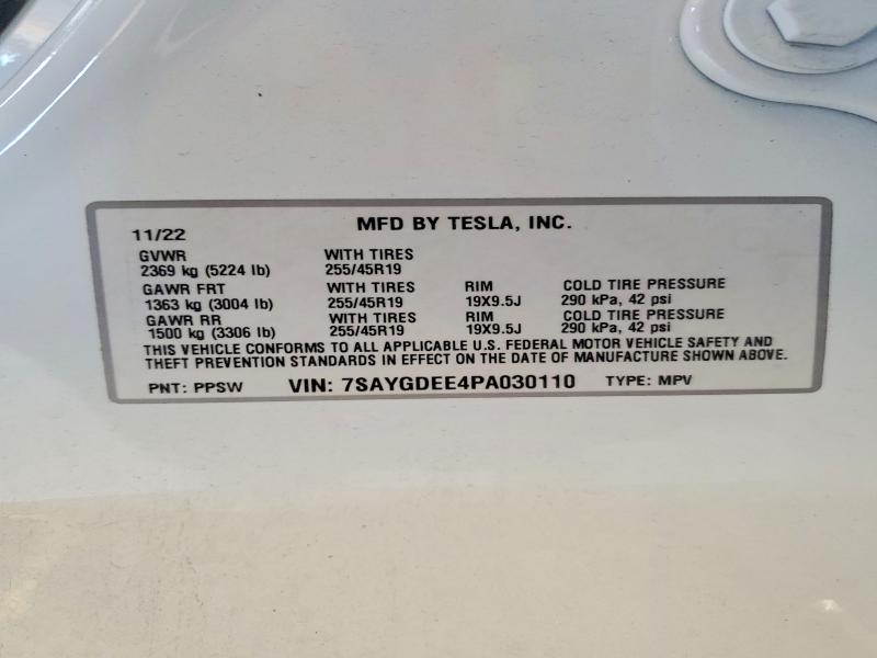 Продаж на аукціоні авто 2023 Tesla Model Y, vin: 7SAYGDEE4PA030110, номер лоту: 53997706