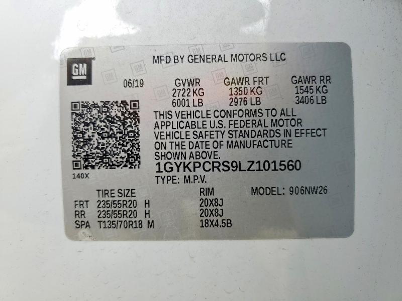2020 Cadillac Xt6 მანქანა იყიდება აუქციონზე, vin: 1GYKPCRS9LZ101560, აუქციონის ნომერი: 55128336