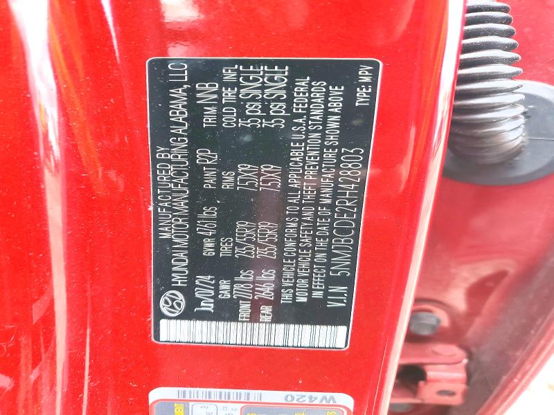 Продажа на аукционе авто 2024 Hyundai Tucson, vin: 5NMJBCDE2RH428803, номер лота: 52928136
