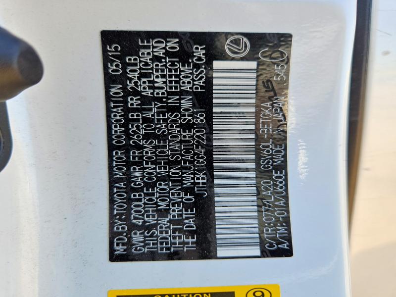 2015 Lexus Es მანქანა იყიდება აუქციონზე, vin: JTHBK1GG4F2201861, აუქციონის ნომერი: 53048616