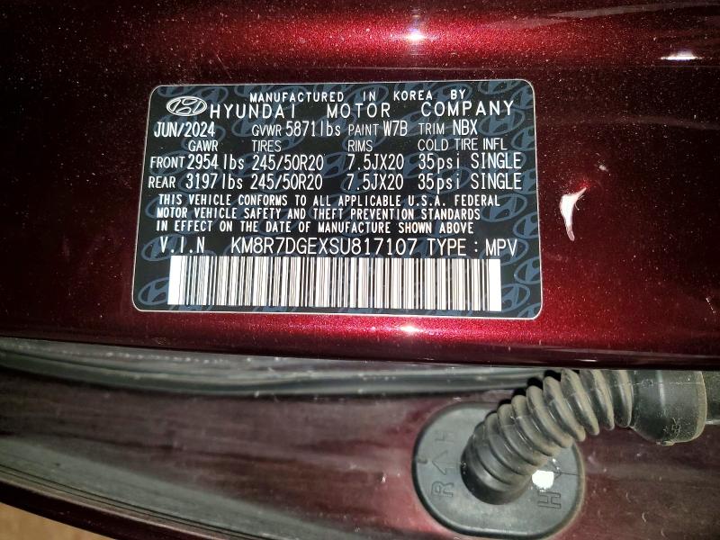 52213316 :رقم المزاد ، KM8R7DGEXSU817107 vin ، 2025 Hyundai Palisade مزاد بيع