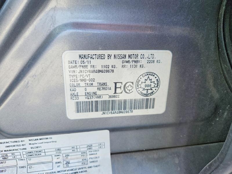Aukcja sprzedaży 2011 Infiniti G37 Sedan, vin: JN1CV6AR4BM409678, numer aukcji: 54958926