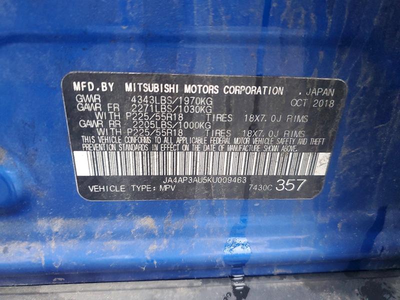 Продаж на аукціоні авто 2019 Mitsubishi Outlander Sport, vin: JA4AP3AU5KU009463, номер лоту: 55026876