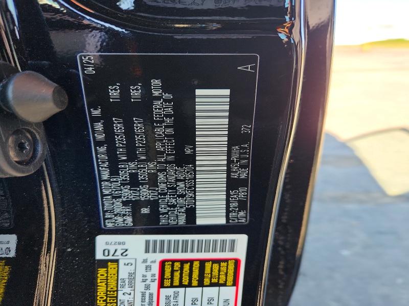 53541416 :رقم المزاد ، 5TDYSKFC1SS185704 vin ، 2025 Toyota Sienna مزاد بيع