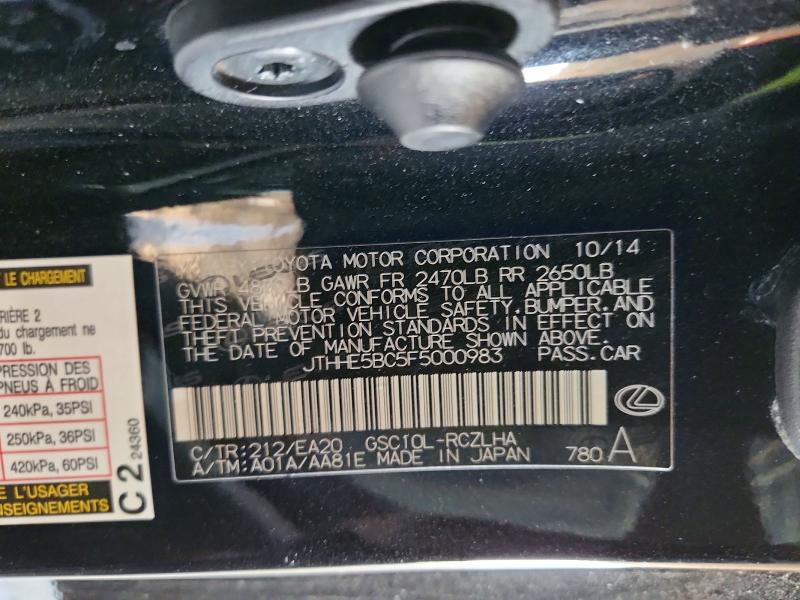 Продажа на аукционе авто 2015 Lexus Rc, vin: JTHHE5BC5F5000983, номер лота: 52592436