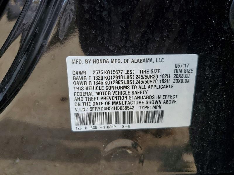 Продажа на аукционе авто 2017 Acura Mdx, vin: 5FRYD4H51HB038542, номер лота: 53208516