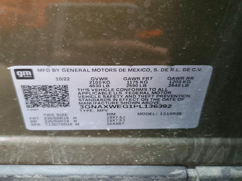 Продажа на аукционе авто 2023 Chevrolet Equinox, vin: 3GNAXWEG1PL136392, номер лота: 52127326