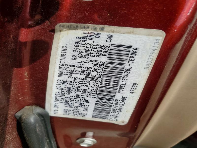 Продажа на аукционе авто 2000 Toyota Camry, vin: 4T1BG22K6YU651888, номер лота: 55132146