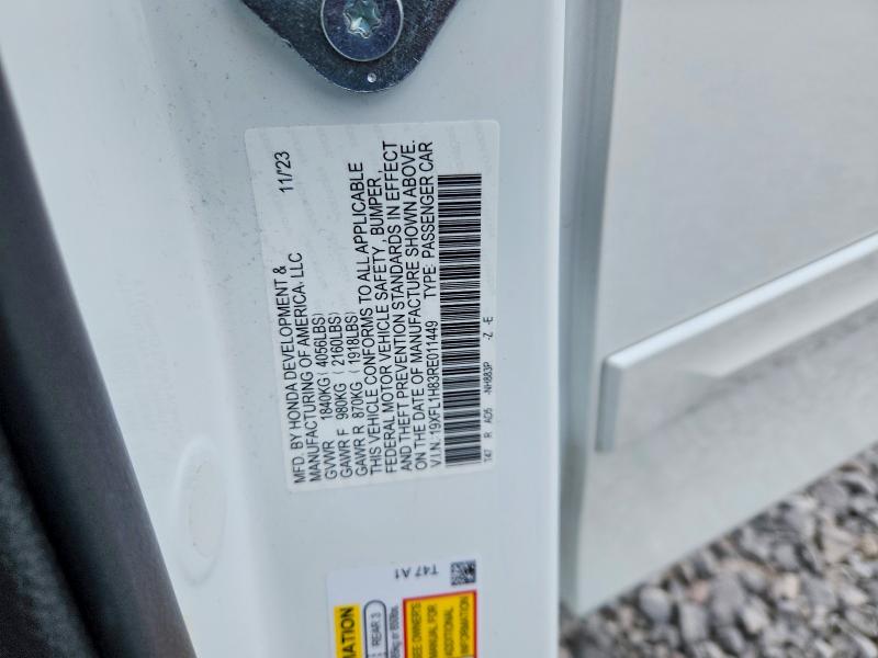 Auction sale of the 2024 Honda Civic, vin: 19XFL1H83RE011449, lot number: 54524056