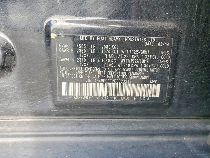 Продаж на аукціоні авто 2014 Subaru Outback, vin: 4S4BRBCC2E3323242, номер лоту: 52265376