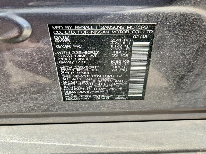 Продаж на аукціоні авто 2018 Nissan Rogue, vin: KNMAT2MV8JP563612, номер лоту: 53895236
