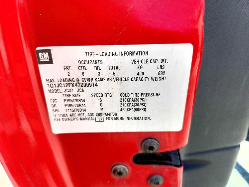 2004 Chevrolet Cavalier მანქანა იყიდება აუქციონზე, vin: 1G1JC12FX47200974, აუქციონის ნომერი: 55152556