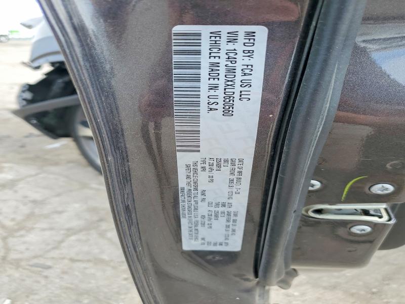 2020 Jeep Cherokee მანქანა იყიდება აუქციონზე, vin: 1C4PJMDXXLD650560, აუქციონის ნომერი: 53052466