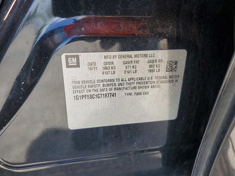 Продажа на аукционе авто 2012 Chevrolet Cruze, vin: 1G1PF5SC1C7187741, номер лота: 52550416