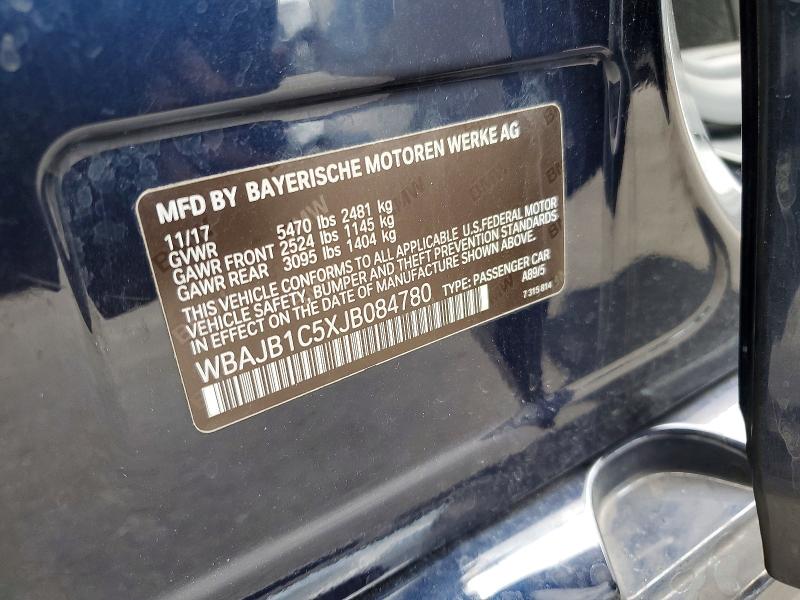 2018 Bmw 530xe მანქანა იყიდება აუქციონზე, vin: WBAJB1C5XJB084780, აუქციონის ნომერი: 54937886