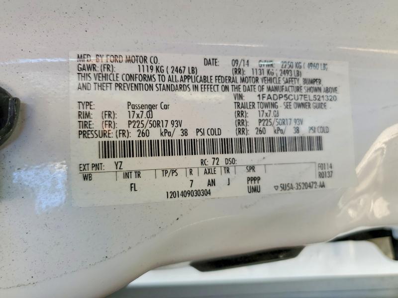 Aukcja sprzedaży 2014 Ford C-max, vin: 1FADP5CU7EL521320, numer aukcji: 54863206